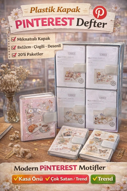 PİNTEREST MODEL DEFTERLER MIK. KAPAK  / 20Lİ STANTLAR